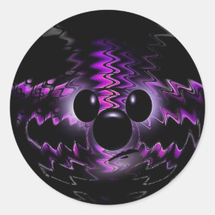 Lila Bear Round Sticker Runt Klistermärke