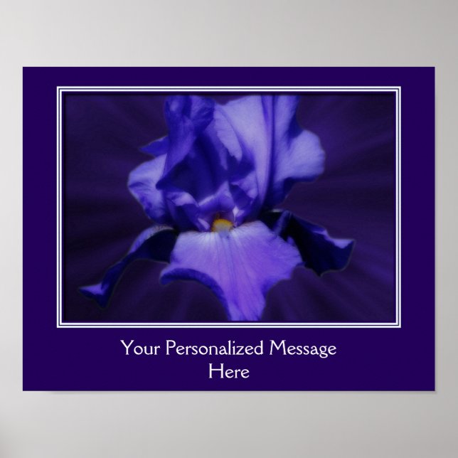 Lila Bearded Iris Flower Personlig Poster (Framsidan)