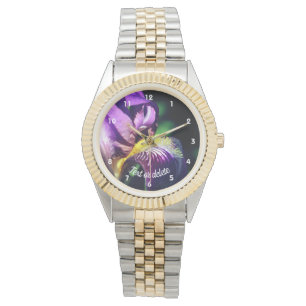 Lila Bearded Iris Flower Petal Personlig Armbandsur