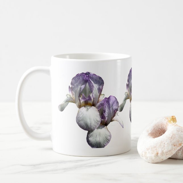 Lila Bearded Iris Flowers Kaffemugg (Med munk)