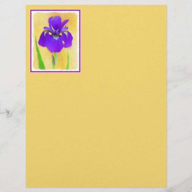 Lila Bearded Iris Painting - Cute Original Hund A (Framsida)