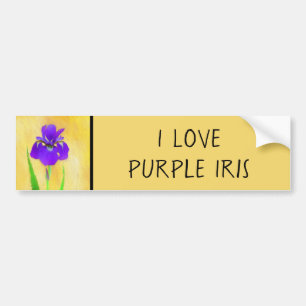 Lila Bearded Iris Painting - Cute Original Hund A Bildekal