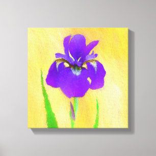 Lila Bearded Iris Painting - Cute Original Hund A Canvastryck