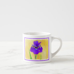 Lila Bearded Iris Painting - Cute Original Hund A Espressomugg