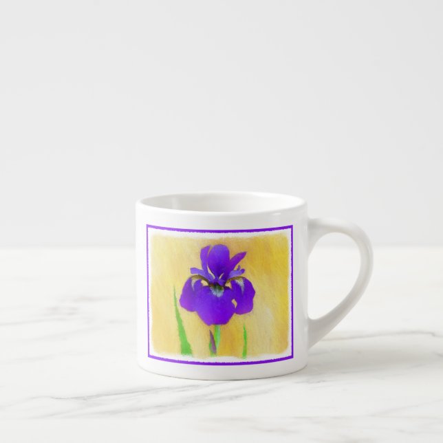 Lila Bearded Iris Painting - Cute Original Hund A Espressomugg (Höger)