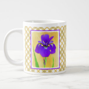 Lila Bearded Iris Painting - Cute Original Hund A Jumbo Mugg
