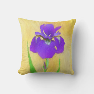 Lila Bearded Iris Painting - Cute Original Hund A Kudde