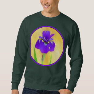 Lila Bearded Iris Painting - Cute Original Hund A Lång Ärmad Tröja