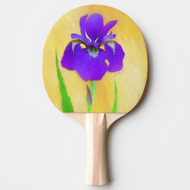 Lila Bearded Iris Painting - Cute Original Hund A Pingisracket (Framsidan)