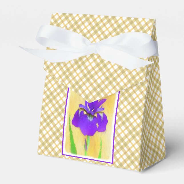Lila Bearded Iris Painting - Cute Original Hund A Presentaskar (Framsidan Sidan)