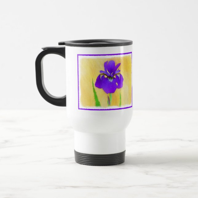 Lila Bearded Iris Painting - Cute Original Hund A Resemugg (Vänster)