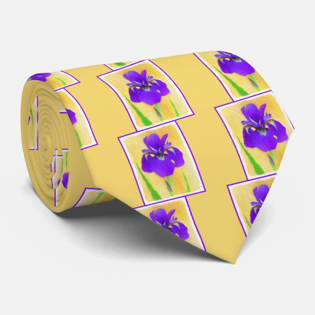 Lila Bearded Iris Painting - Cute Original Hund A Slips (Rullad)