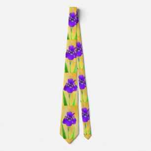 Lila Bearded Iris Painting - Cute Original Hund A Slips