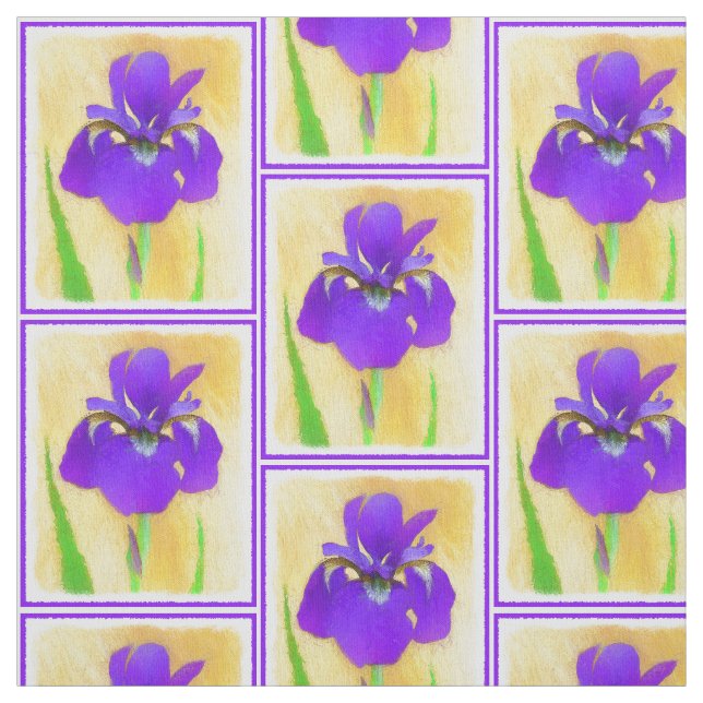 Lila Bearded Iris Painting - Cute Original Hund A Tyg (Provkarta)