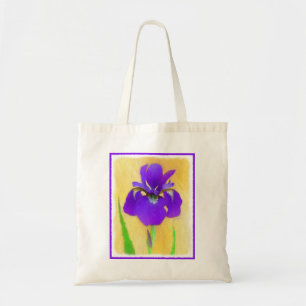 Lila Bearded Iris Painting - Cute Original Hund A Tygkasse
