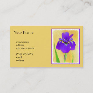 Lila Bearded Iris Painting - Cute Original Hund A Visitkort