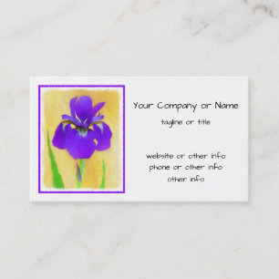 Lila Bearded Iris Painting - Cute Original Hund A Visitkort