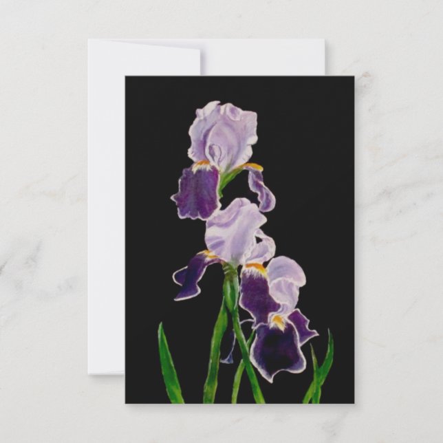 Lila Bearded Iris Tack Kort (Framsida)