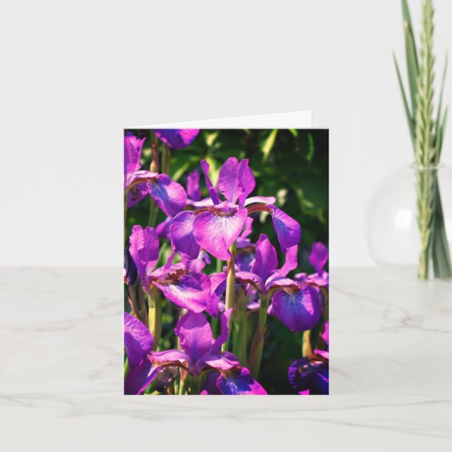 Lila Beared Iris Flowers Anpassade Note Card Tack Kort (Framsida)