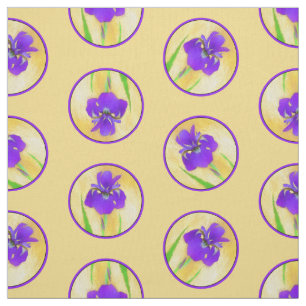 Lila Beared Iris Painting Original Flower Art Tyg