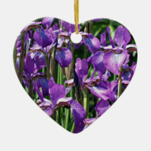 Lila Beared Irises Flower Ornament