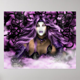 Lila Beauty - Fantasy Art Print Poster