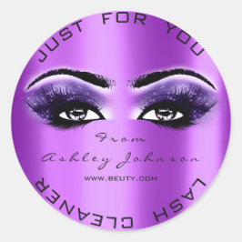 Lila Beauty Glitter Lash Makeup Artist Cleaner Runt Klistermärke