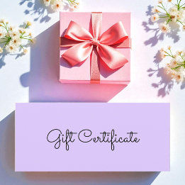 Lila Beauty Simple Business Gift Certificate