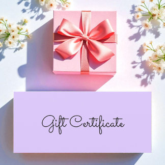 Lila Beauty Simple Business Gift Certificate
