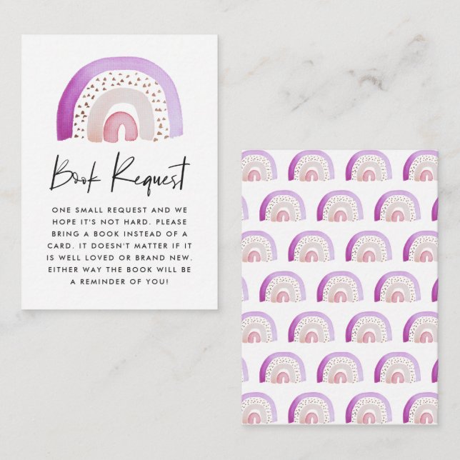 Lila Begäran om kvarnfärg för babybabbljudet Bok Tilläggskort (Fram/baksida)