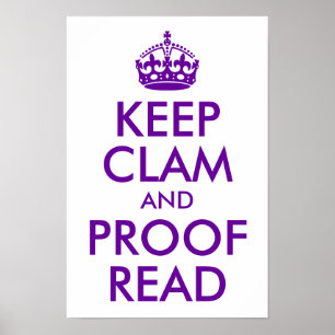 Lila Behålla Clam och korrekturläsning Poster