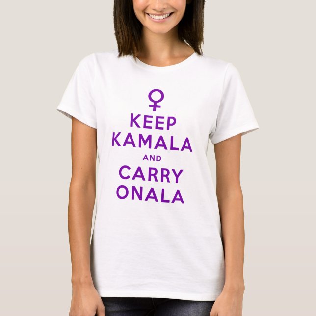 Lila Behålla Kamala och Carry Onala T Shirt (Framsida)