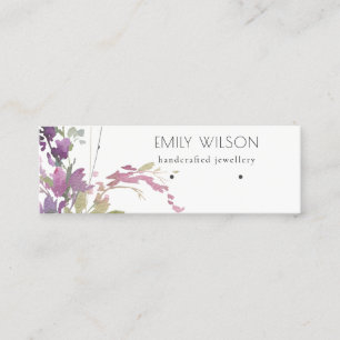 Lila  Bell Blommigt Bunch Earring Visning Mini Visitkort