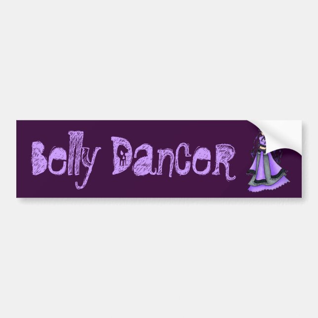 Lila Belly Dance Bumper Sticker Bildekal (Framsidan)