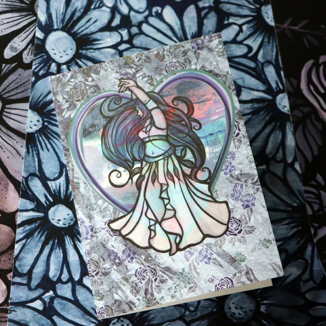 Lila Belly Dancer Kärlek Heart Kort (Skapare uppladdad)