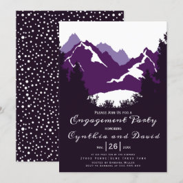 Lila bergsområden vid bröllop förlovningsfest inbjudningar