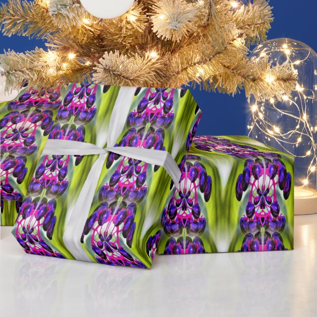 Lila Berries Abstrakt Natature Art Mönster Presentpapper (Helgdagar)