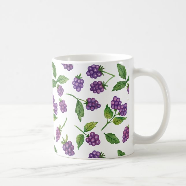 Lila Berries Anpassningsbar Bakgrund Färg Kaffemugg (Höger)