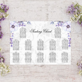 Lila Berries Blommigt Damask Wedding Poster