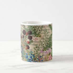 Lila Berries och Ro om tidningspapper Ephemera Kaffemugg