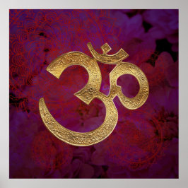 lila berry blommigt OM Poster Yoga Meditation