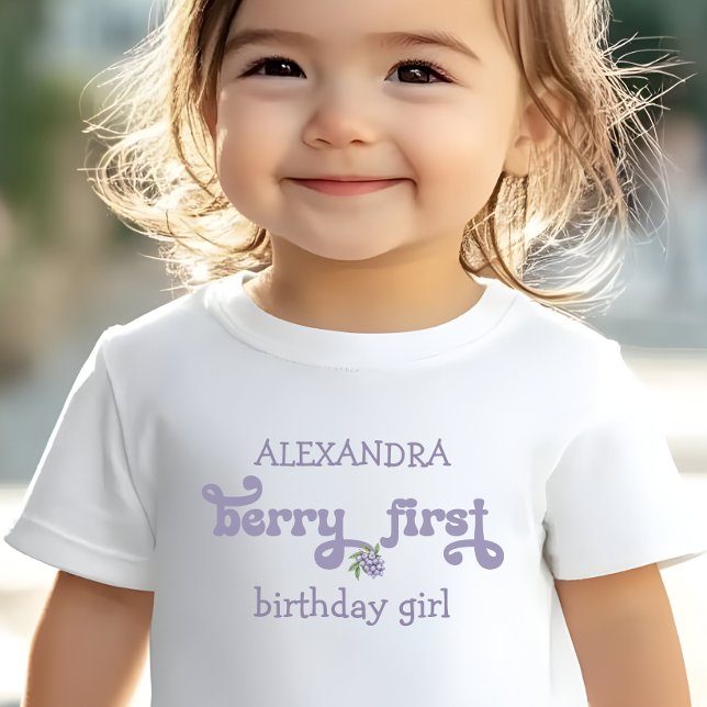 Lila Berry First Fairy First Birthday T Shirt (Skapare uppladdad)