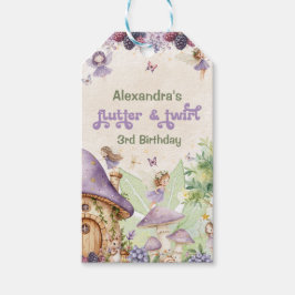 Lila Berry Flutter & Twirl Fairy 3:e födelsedagen Presentetikett