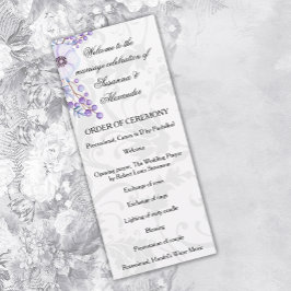 Lila Berry Wandan Blommigt Damask Wedding Program
