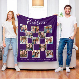 Lila Best Friends Photo Grid Fleecefilt