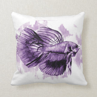 Lila Betta Fish Dekorativ kudde