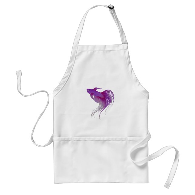 Lila Betta Fish Watercolor Förkläde (Framsidan)