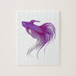 Lila Betta Fish Watercolor Pussel