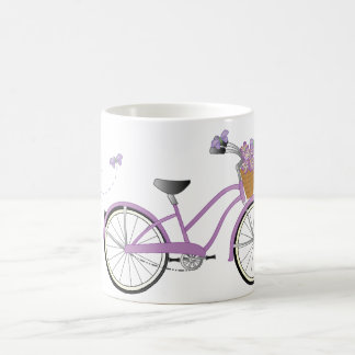 Lila Bicycle with Butterflies Kaffemugg