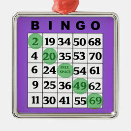 Lila BINGO-kort | BINGO Älskare Gift-jul Julgransprydnad Metall